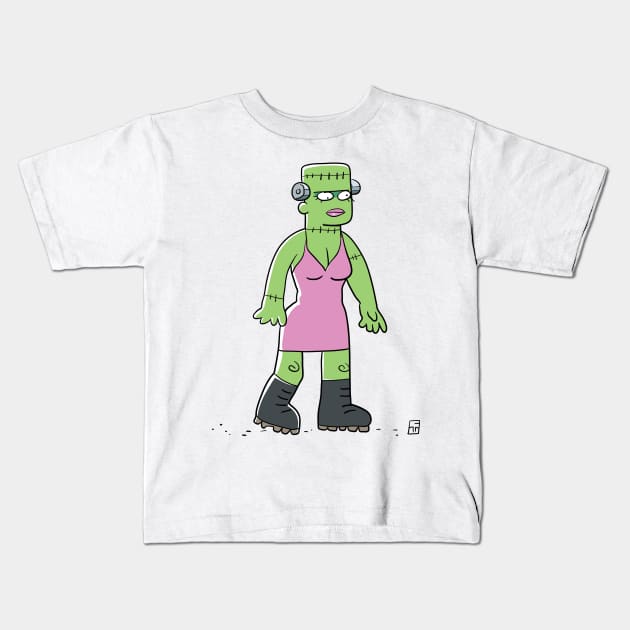 Frankenlady Kids T-Shirt by MrChuckles